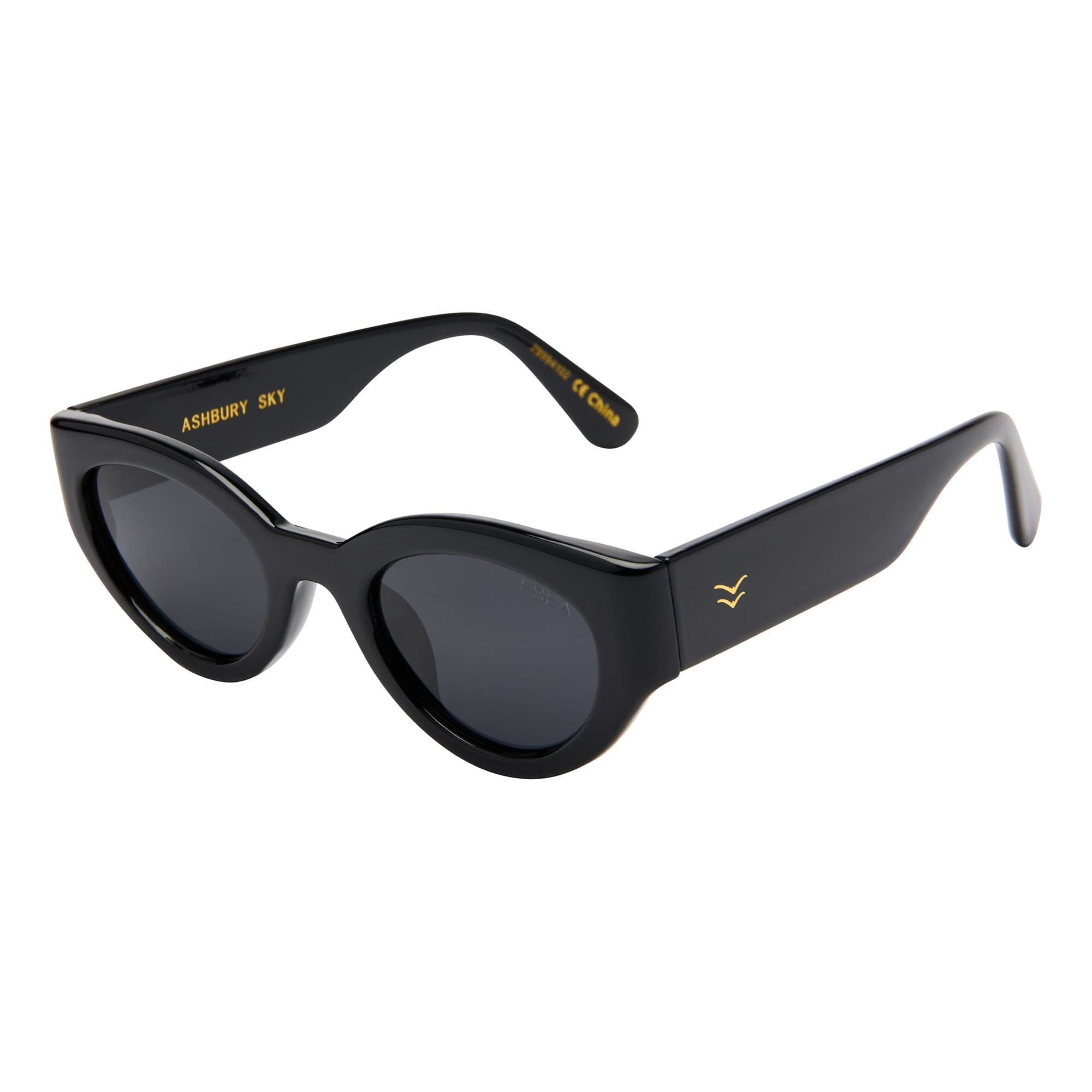 Ashbury Sunglasses in BLACK / SMOKE POLARIZED LENS - Detail 02 - #color_black-smoke-polarized-lens