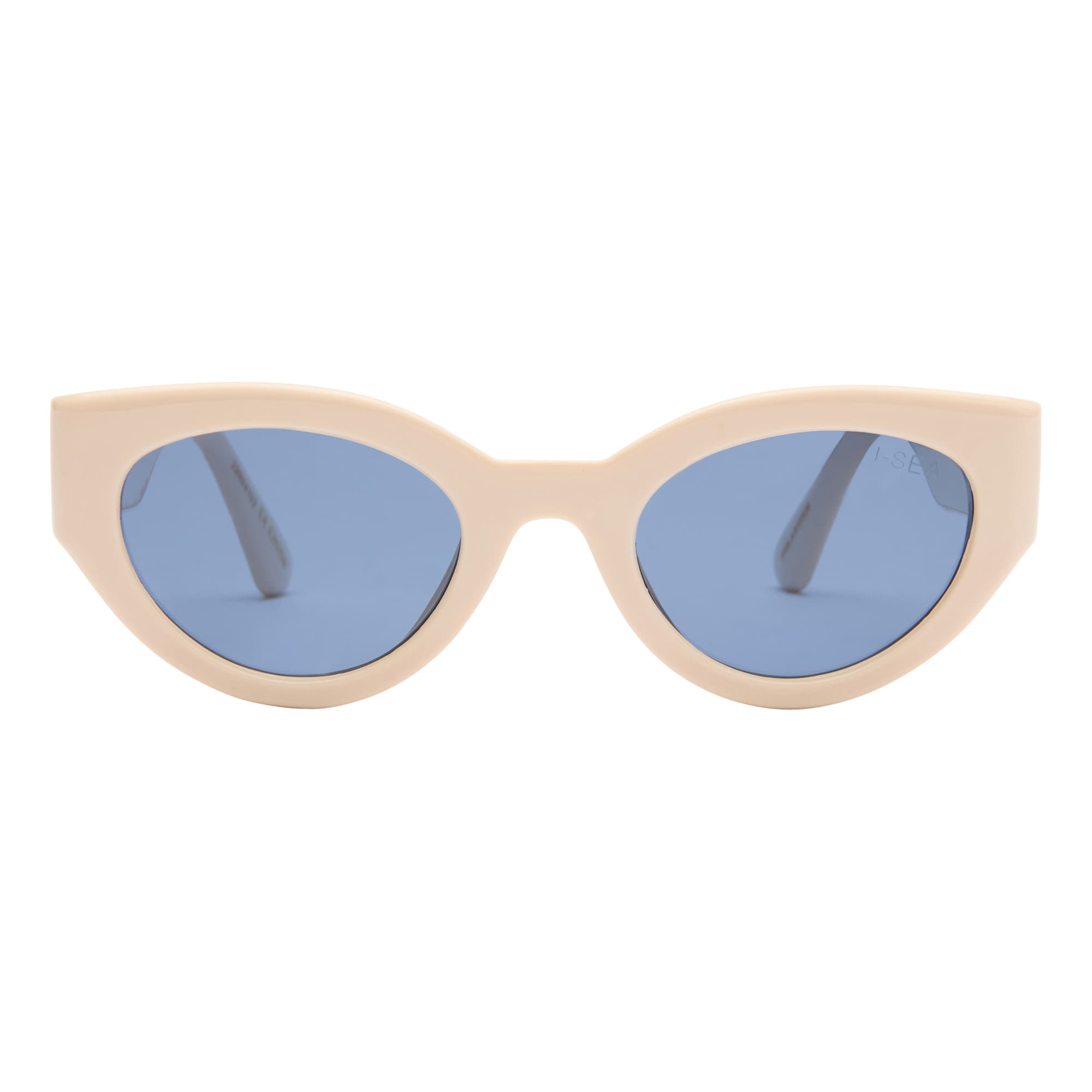 Ashbury Sunglasses in Cream / Navy - Detail 01 - #color_cream-navy-polarized-lens