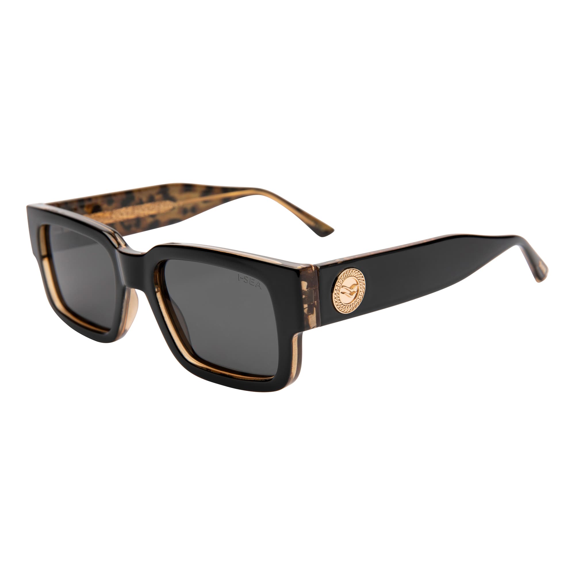 Cole Houshmand Sunglasses - side - #color_black-leopard-smoke-polarized-lens