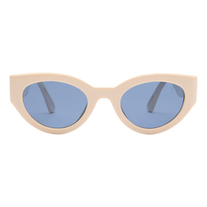 Ashbury Sunglasses in Cream / Navy - Detail 01 - #color_cream-navy-polarized-lens
